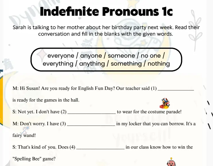 【Indefinite Pronoun 不定代名詞 】練習PDF|獨家題庫+詳解 1 【Indefinite Pronoun 不定代名詞 】練習PDF|獨家題庫+詳解